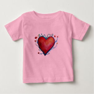 Camiseta De Bebé Rojo Corazón Bebé Tutu Bodysuit