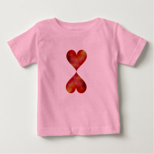 Camiseta De Bebé Rojo Corazón Bebé Tutu Bodysuit, Rosa