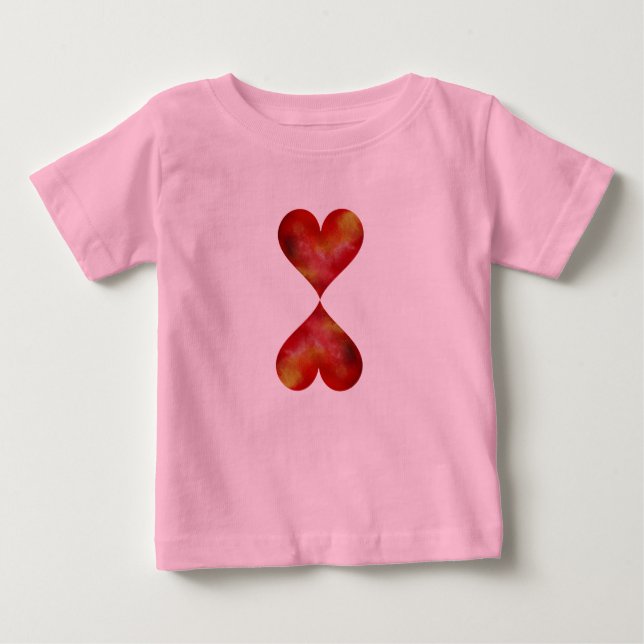 Camiseta De Bebé Rojo Corazón Bebé Tutu Bodysuit, Rosa (Anverso)