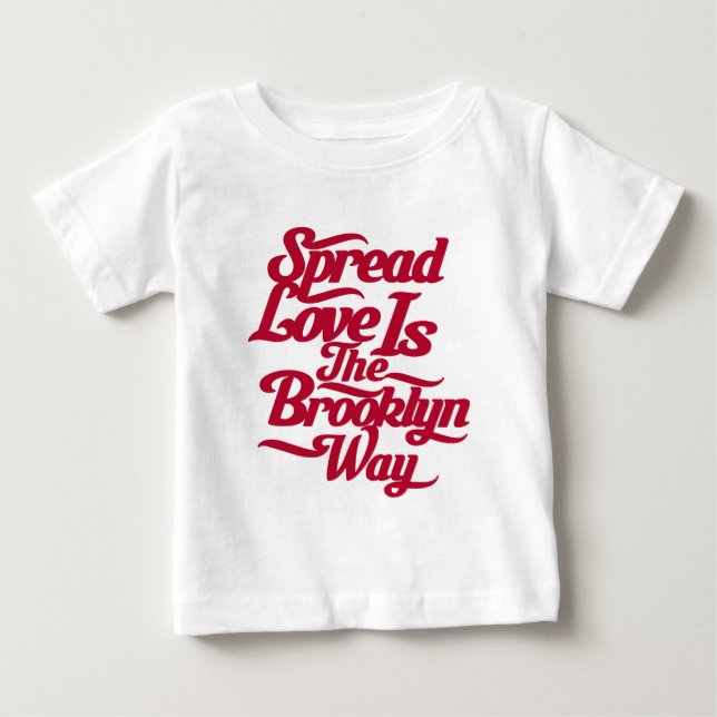 Camiseta De Bebé Rojo del amor de Brooklyn (Anverso)