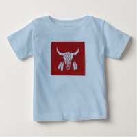 Rojo Fantasma Baile Búfalo camiseta azul bebé