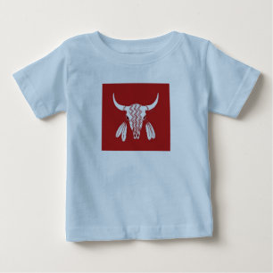 Camiseta De Bebé Rojo Fantasma Baile Búfalo camiseta azul bebé