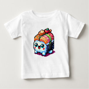 Camiseta De Bebé Rollo de sushi feliz - Comida japonesa de arte de