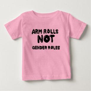 Camiseta De Bebé Rollos de brazo no roles de género Tee bebé