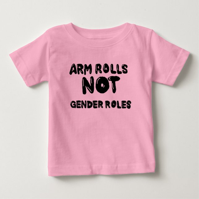 Camiseta De Bebé Rollos de brazo no roles de género Tee bebé (Anverso)