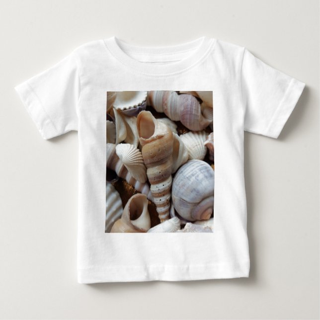 Camiseta De Bebé Romántico Tropical Exótico de las conchas de mar P (Anverso)