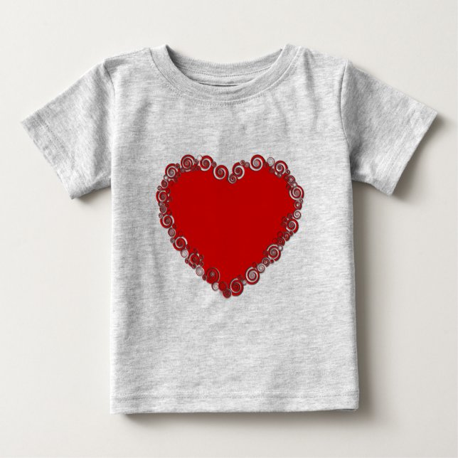 Camiseta De Bebé Romántico Valentine Love Heart Red (Anverso)
