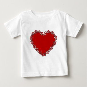 Camiseta De Bebé Romántico Valentine Love Heart Red