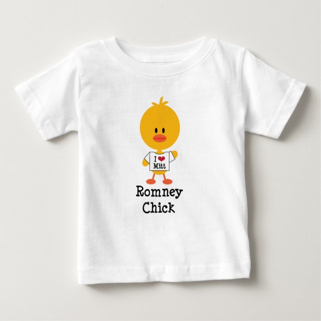 Camiseta De Bebé Romney Chick Toddler Long Sleeve Tee I Heart Mitt (Anverso)