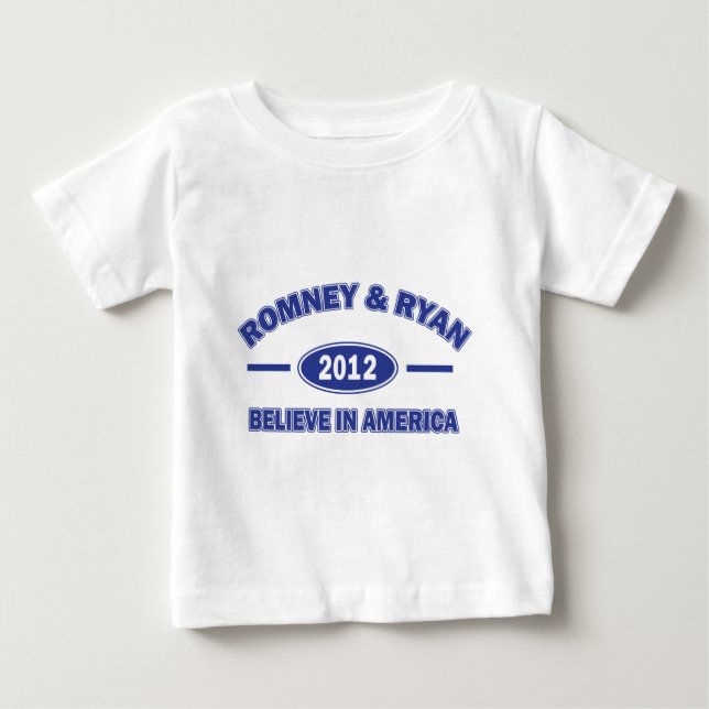 Camiseta De Bebé Romney y Ryan Believe (Anverso)