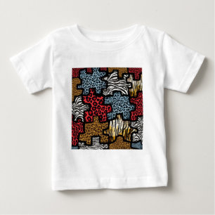 Camiseta De Bebé Rompecabezas de estampado animal Rockabilly RAB