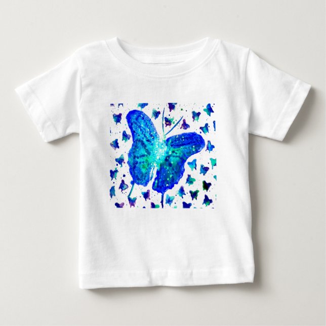 Camiseta De Bebé Romper bebé de mariposa pintada a mano (Anverso)