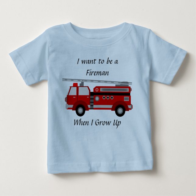 Camiseta De Bebé Romper de camión de bomberos para niños (Anverso)