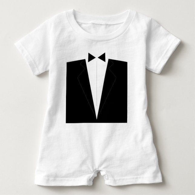 Camiseta De Bebé Romper formal Tux (Anverso)