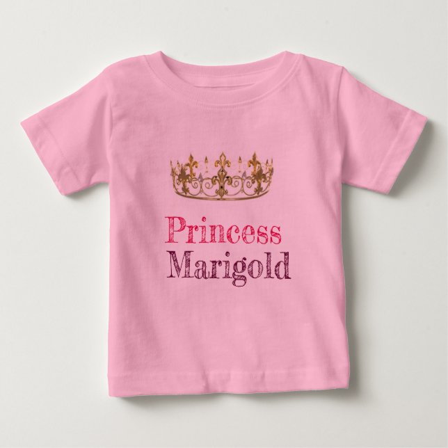 Camiseta De Bebé Romper "Princesa Marigold". (Anverso)