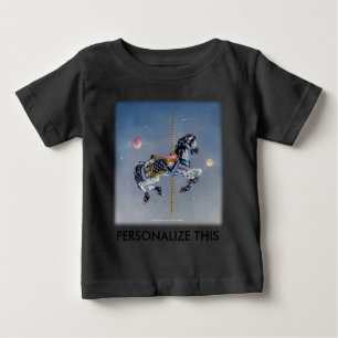 Camiseta De Bebé Ropa de bebé - Caballo de carrusel gris