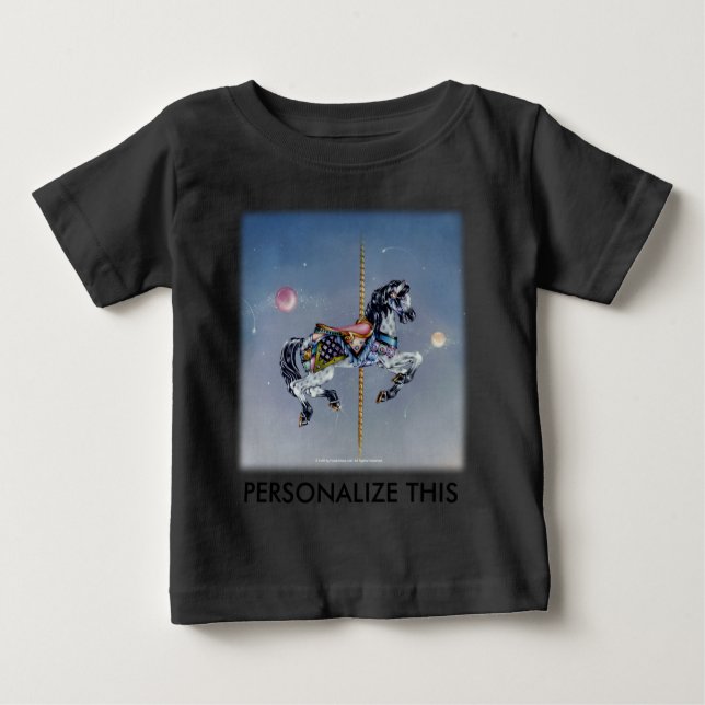 Camiseta De Bebé Ropa de bebé - Caballo de carrusel gris (Anverso)