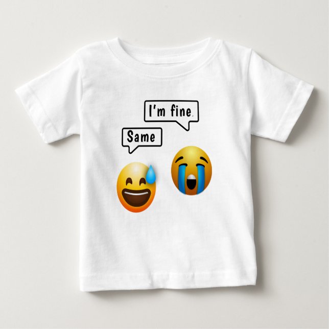 Camiseta De Bebé Ropa de bebé con Emoji de Cara Sonriente Adorable (Anverso)