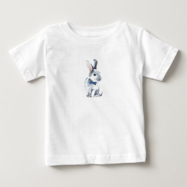 Camiseta De Bebé Ropa de Bebé - Conejito Gris Pequeño (Anverso)