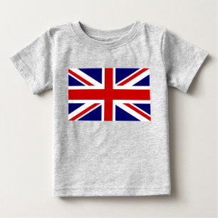 Camiseta De Bebé Ropa de bebé de bandera británica   Diseño de j