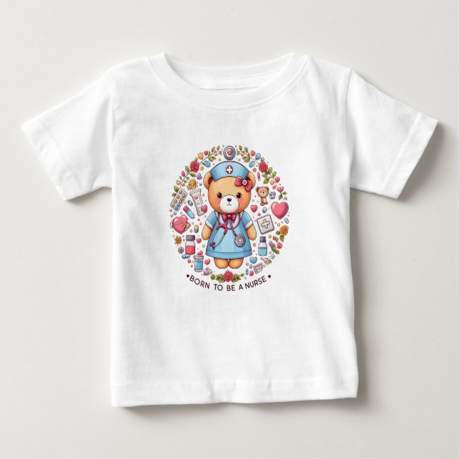 Camiseta De Bebé Ropa de bebé enfermera regalo niños/niñas (Anverso)