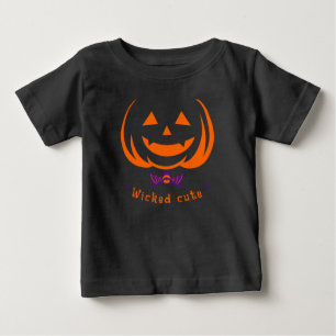 Camiseta De Bebé Ropa de calabaza de Halloween lazy disfraz malvado