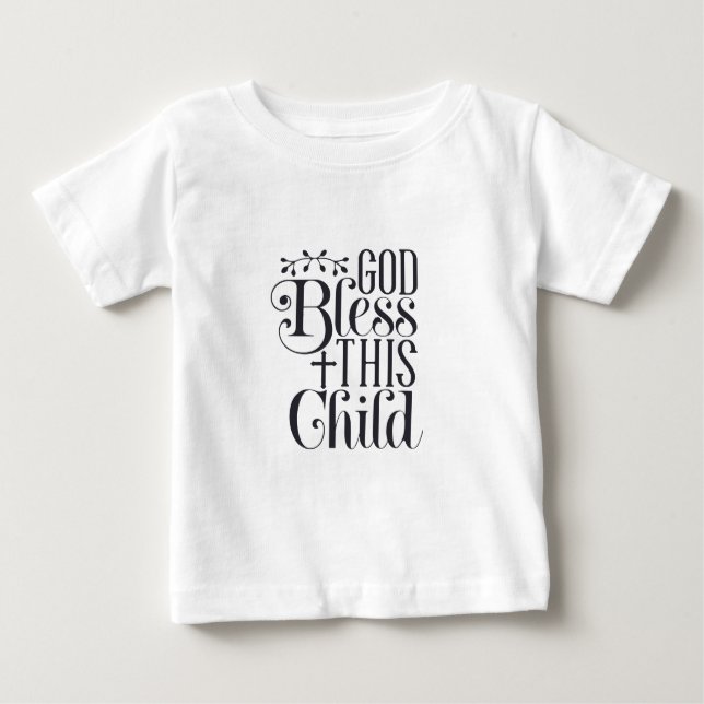 Camiseta De Bebé Ropa de camisas bebés Dios bendiga a este niño (Anverso)