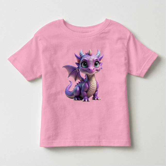 Camiseta De Bebé Ropa de dragón morado (Anverso)