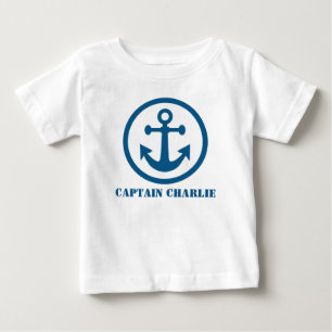 Camiseta De Bebé Ropa de encargo del texto del ancla náutica