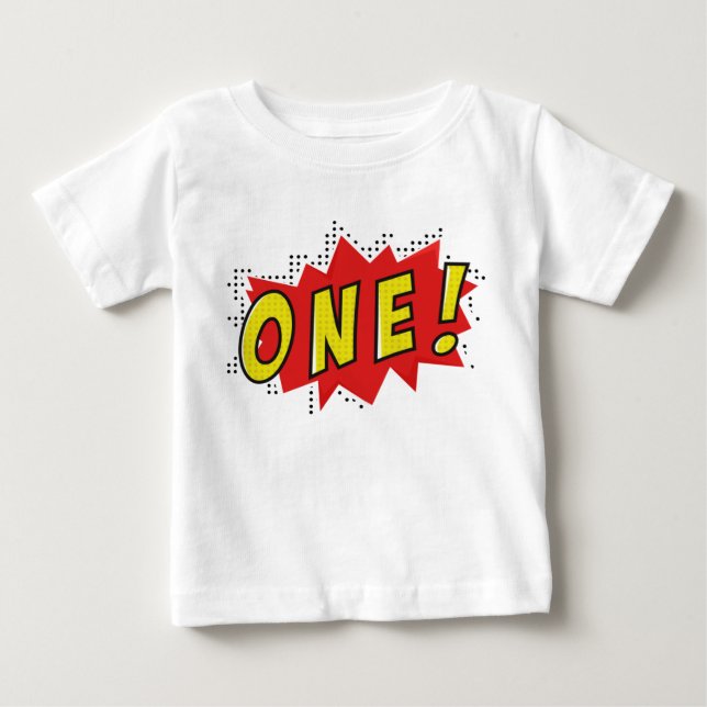 Camiseta De Bebé Ropa de fiesta de cumpleaños de un año de superhér (Anverso)