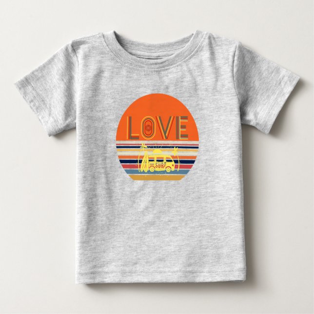 Camiseta De Bebé Ropa de mujeres y niños rayada de verano retro (Anverso)