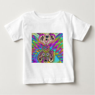 Camiseta De Bebé Ropa de regalos de flores corazones psicodélicos r