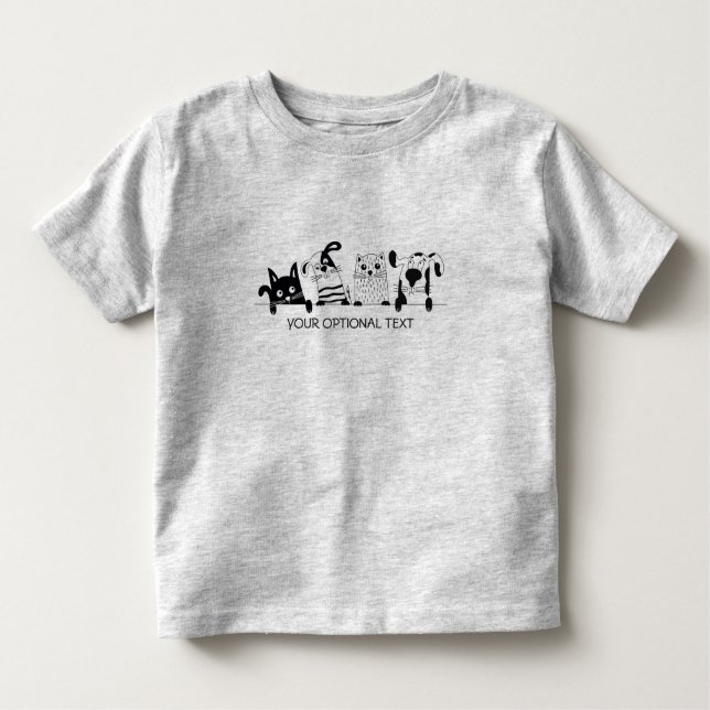 Camiseta De Bebé Ropa de texto personalizado de gatos y perros (Anverso)