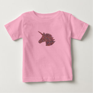 Camiseta De Bebé Ropa de unicornio Imprimir traje de bebé rosa