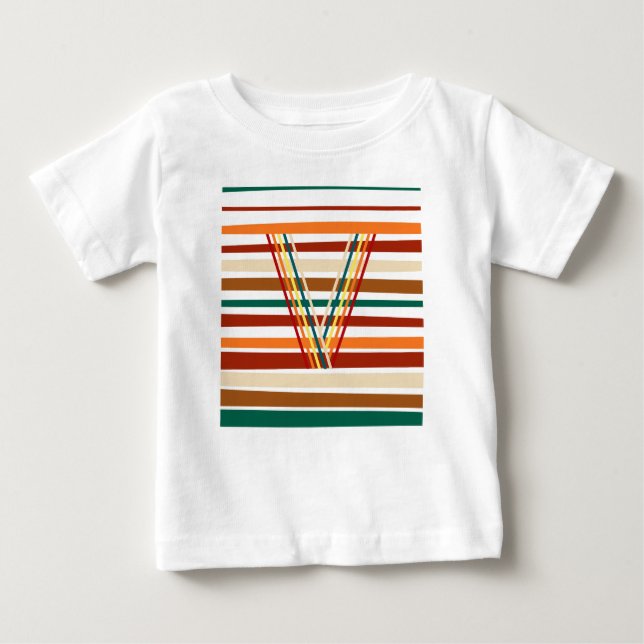 Camiseta De Bebé Ropa de verano retro a rayas para mujeres y niños (Anverso)