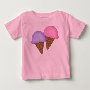 Camiseta De Bebé Ropa femenina linda de los conos de helado de la
