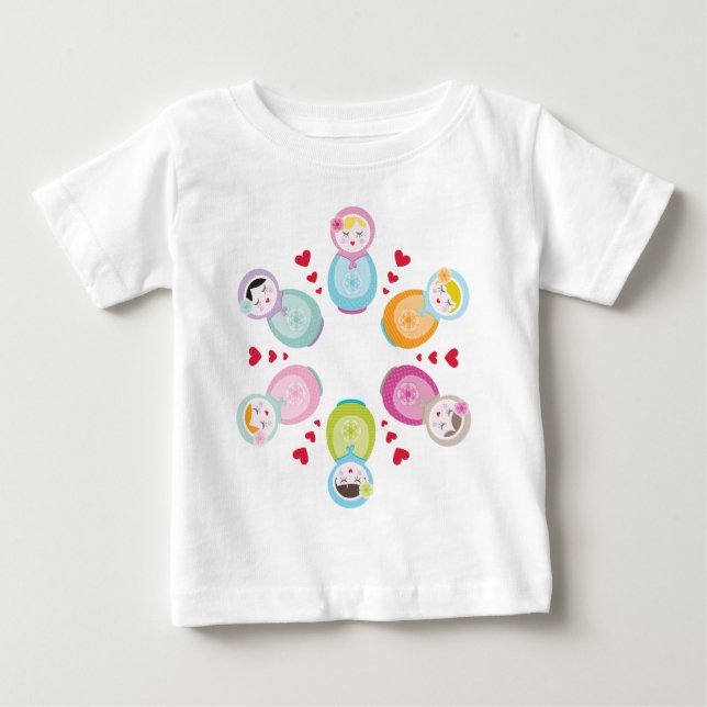 Camiseta De Bebé ROPA :: muñecas babushka - mandala (Anverso)