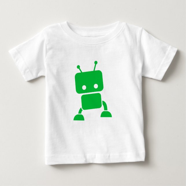 Camiseta De Bebé Ropa verde del bebé del robot del bebé (Anverso)