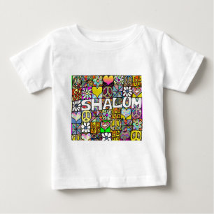 Camiseta De Bebé Ropa y regalos retro psicodélicos de los 60 Shalom