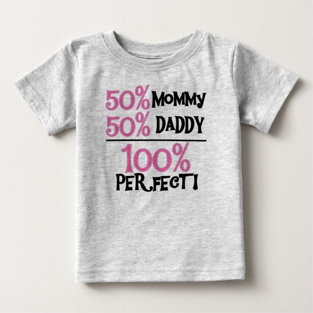 Camiseta De Bebé Rosa 100 Perfecto (Anverso)
