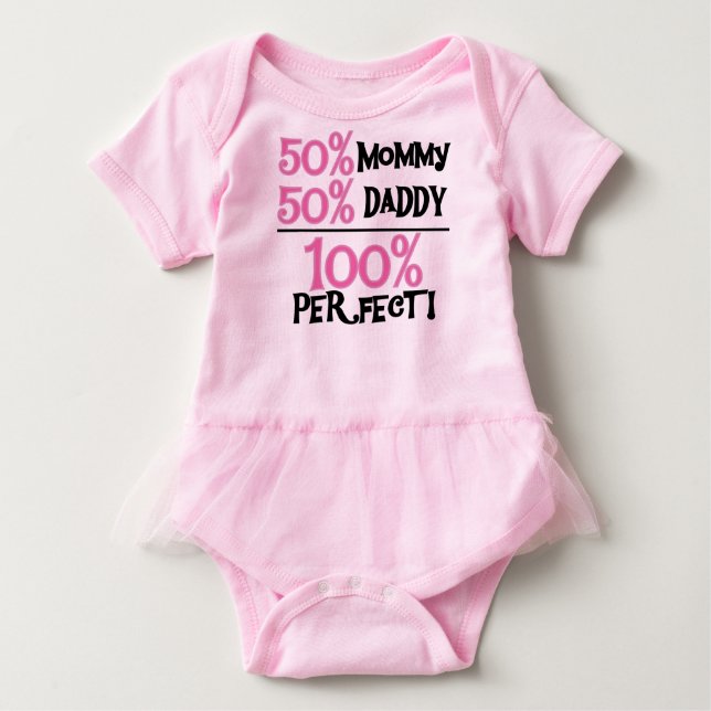 Camiseta De Bebé Rosa 100 Perfecto (Anverso)