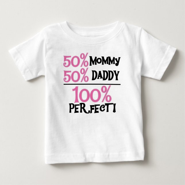 Camiseta De Bebé Rosa 100 Perfecto (Anverso)