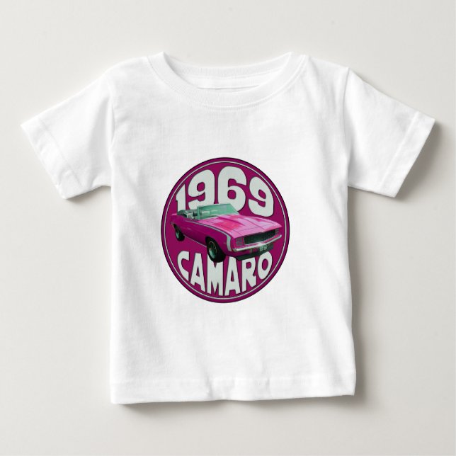 Camiseta De Bebé Rosa 1969 de Camaro SS (Anverso)