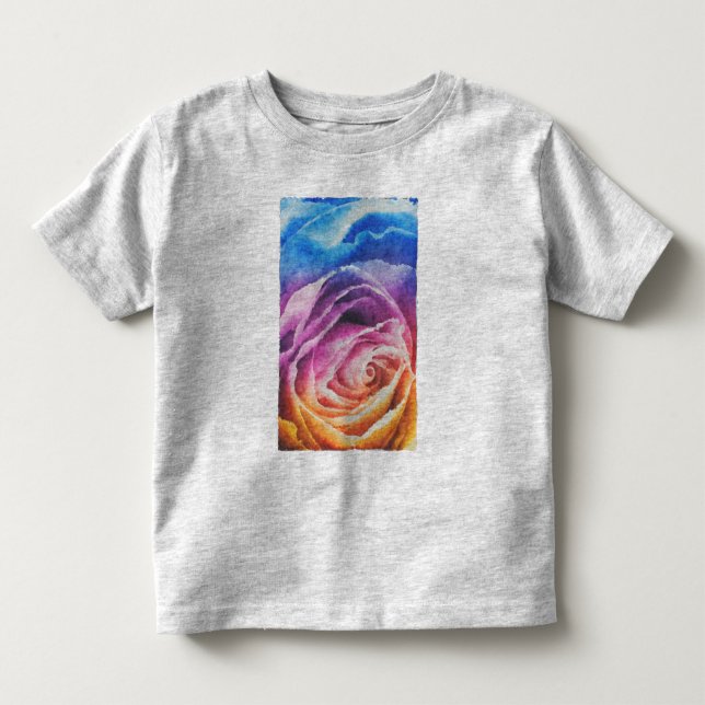 Camiseta De Bebé Rosa arcoiris acuarela (Anverso)