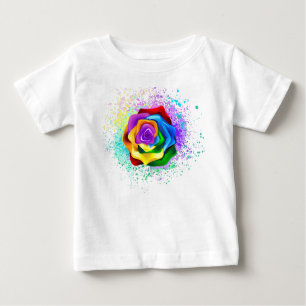 Camiseta De Bebé Rosa arcoiris colorido