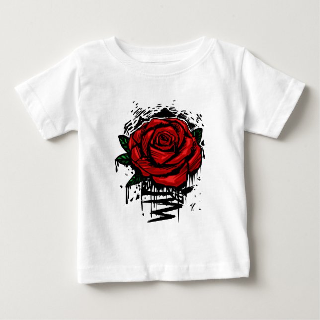 Camiseta De Bebé Rosa Áspera (Anverso)