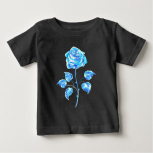 Camiseta De Bebé Rosa azul en llamas