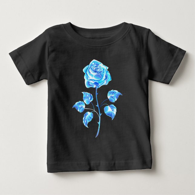 Camiseta De Bebé Rosa azul en llamas (Anverso)