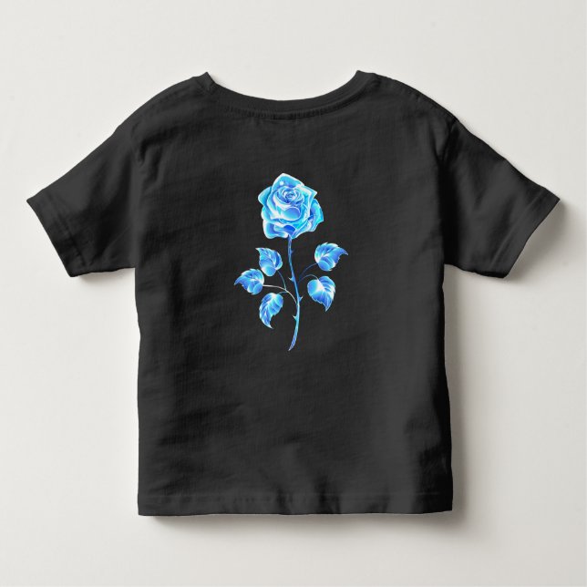 Camiseta De Bebé Rosa azul en llamas (Reverso)