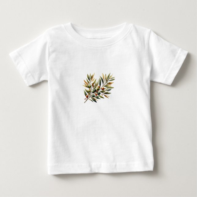 Camiseta De Bebé rosa de aceitunas para niños (Anverso)